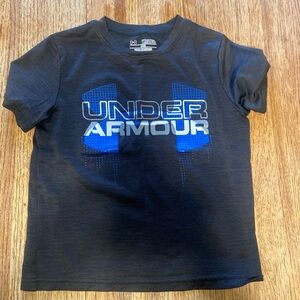 Under Armour Kids Charcoal and Blue Tee